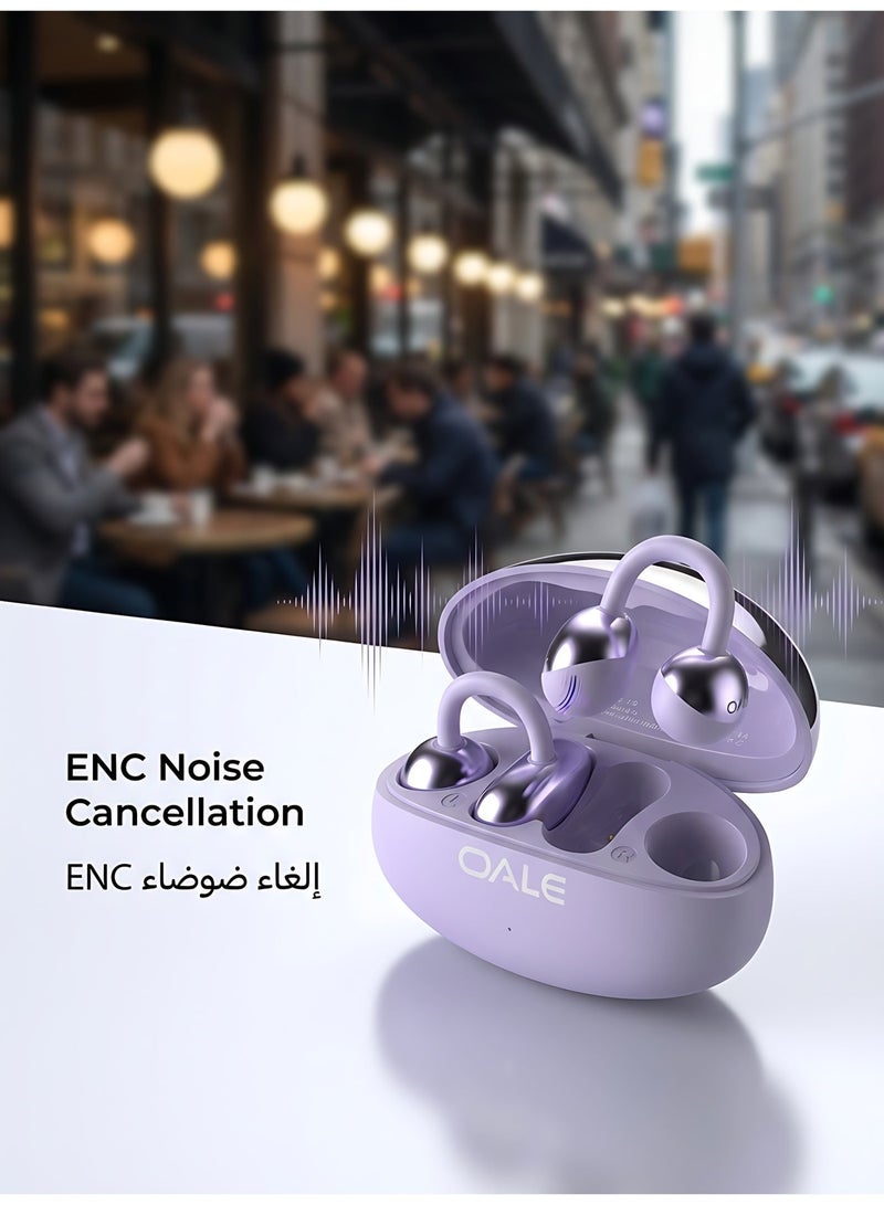 OALE iFree 19 True Wireless Ear-Clip Earbuds, ENC Noise Cancellation, Clear Calls, Touch Control, Up to 45H Playtime, Lightweight & Comfortable Open-Ear Design - Image 3